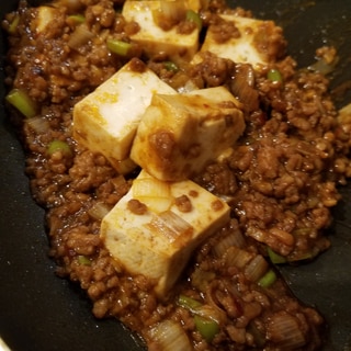 鍋の次の日は、余ったネギと豆腐で麻婆豆腐！！